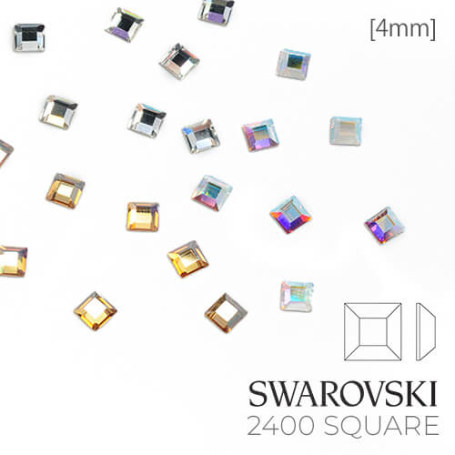 [スワロフスキー] #2400 スクエア (4mm)