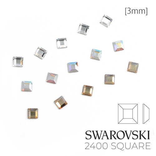 [スワロフスキー] #2400 スクエア (3mm)
